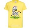 Kids T-shirt A zebra with a butterfly cornsilk фото