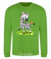 Sweatshirt A zebra with a butterfly orchid-green фото