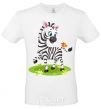 Men's T-Shirt A zebra with a butterfly White фото