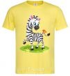 Men's T-Shirt A zebra with a butterfly cornsilk фото