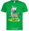 Men's T-Shirt A zebra with a butterfly kelly-green фото