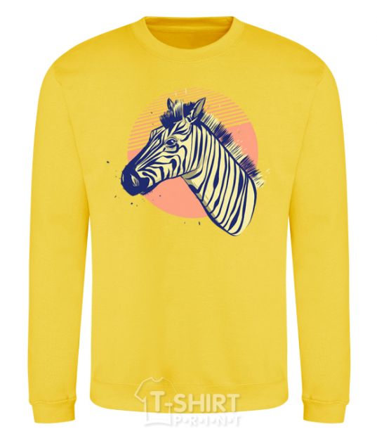 Sweatshirt A zebra in an orange circle yellow фото