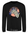 Sweatshirt A zebra in an orange circle black фото