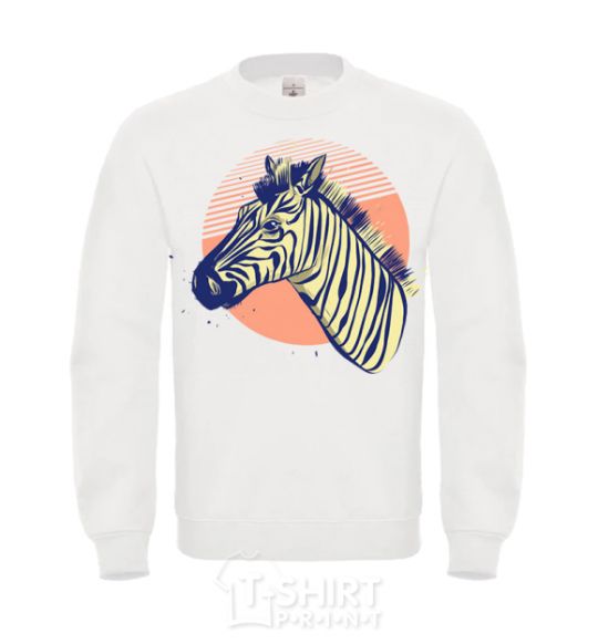 Sweatshirt A zebra in an orange circle White фото