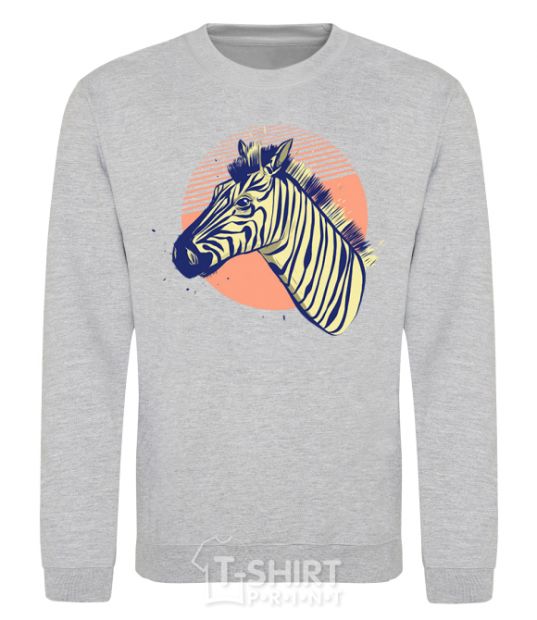 Sweatshirt A zebra in an orange circle sport-grey фото