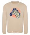 Sweatshirt A zebra in an orange circle sand фото