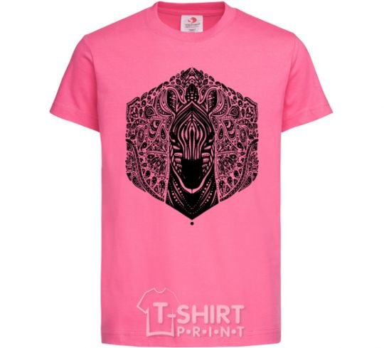 Детская футболка Узор с зеброй Ярко-розовый фото