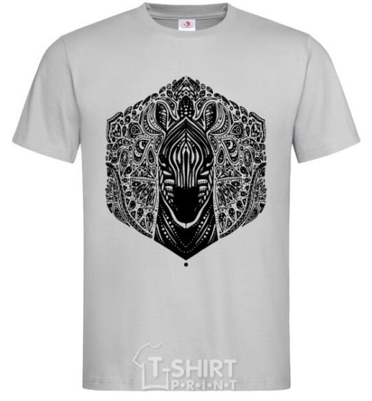 Men's T-Shirt Zebra pattern grey фото