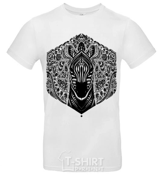 Men's T-Shirt Zebra pattern White фото