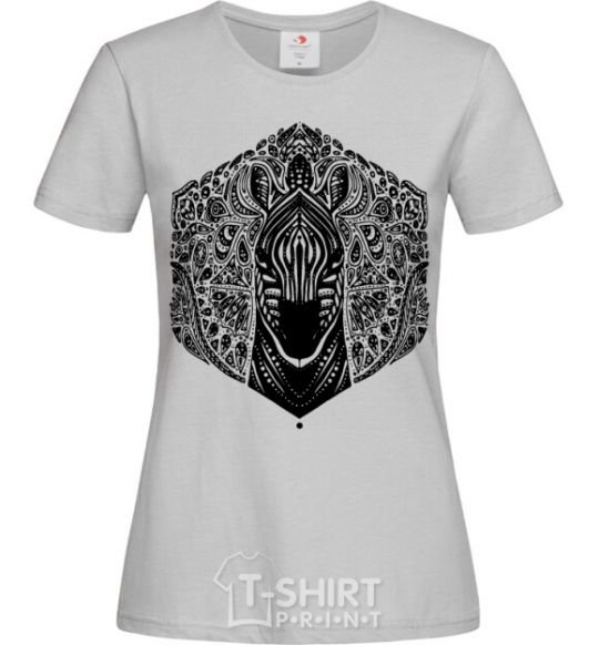 Женская футболка Узор с зеброй Серый фото