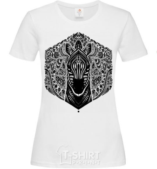 Женская футболка Узор с зеброй Белый фото