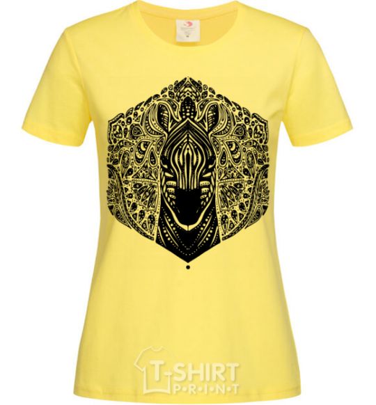 Женская футболка Узор с зеброй Лимонный фото