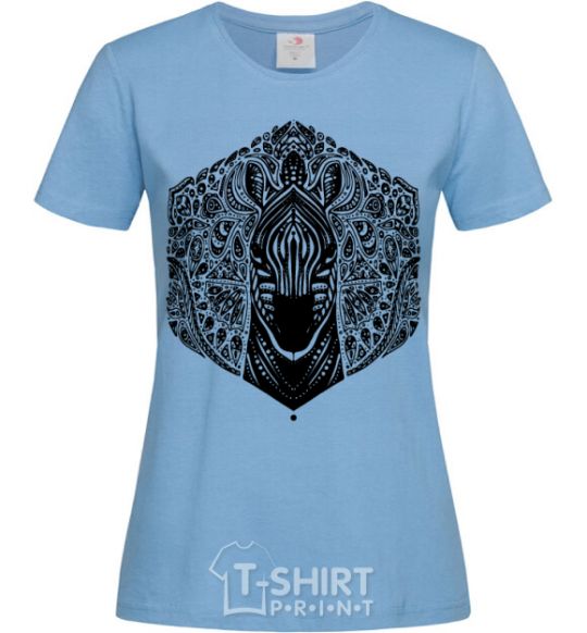 Женская футболка Узор с зеброй Голубой фото
