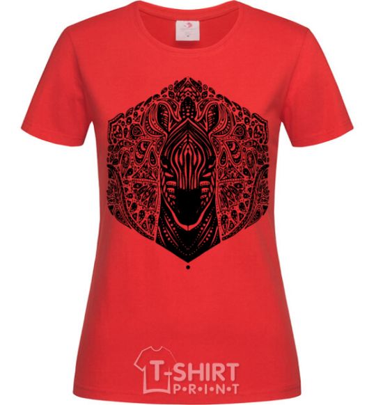 Женская футболка Узор с зеброй Красный фото
