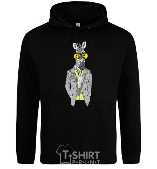 Men`s hoodie Cool zebra black фото