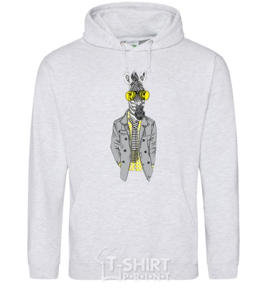 Men`s hoodie Cool zebra sport-grey фото