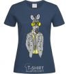 Women's T-shirt Cool zebra navy-blue фото