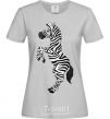 Женская футболка Веселая зебра Серый фото