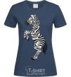 Женская футболка Веселая зебра Темно-синий фото