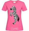 Женская футболка Веселая зебра Ярко-розовый фото