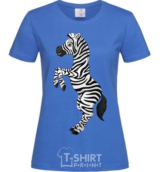 Женская футболка Веселая зебра Ярко-синий фото