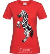 Женская футболка Веселая зебра Красный фото