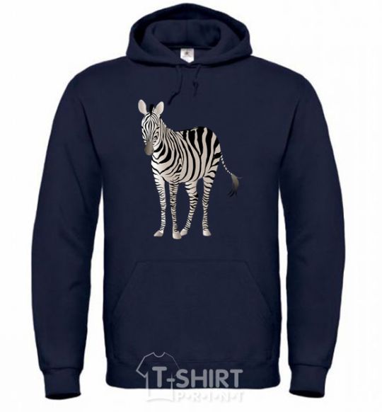 Men`s hoodie Just a zebra navy-blue фото