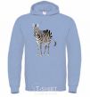 Men`s hoodie Just a zebra sky-blue фото