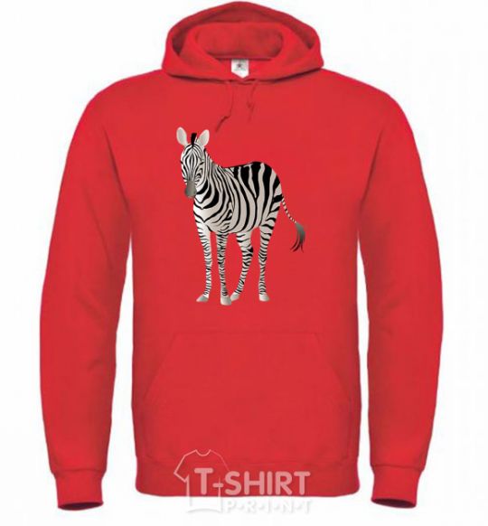 Men`s hoodie Just a zebra bright-red фото