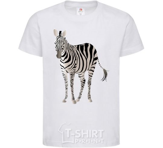 Kids T-shirt Just a zebra White фото