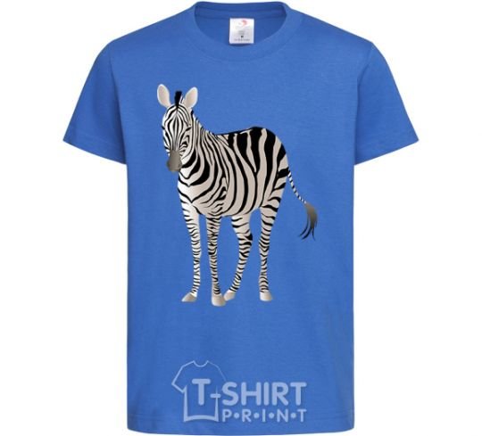 Kids T-shirt Just a zebra royal-blue фото