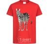 Kids T-shirt Just a zebra red фото