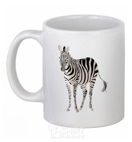 Ceramic mug Just a zebra White фото