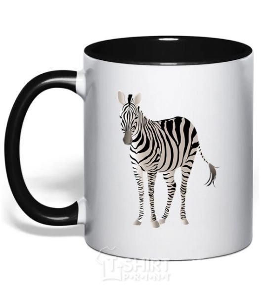 Чашка с цветной ручкой Просто зебра Черный фото