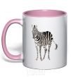 Чашка с цветной ручкой Просто зебра Нежно розовый фото