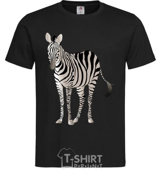 Men's T-Shirt Just a zebra black фото