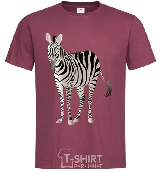 Men's T-Shirt Just a zebra burgundy фото