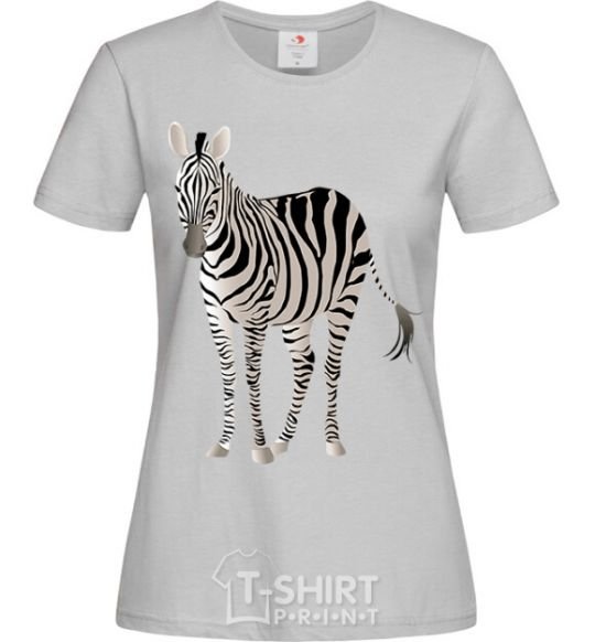 Women's T-shirt Just a zebra grey фото