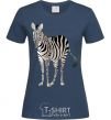 Women's T-shirt Just a zebra navy-blue фото