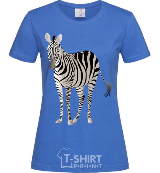 Women's T-shirt Just a zebra royal-blue фото