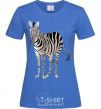 Women's T-shirt Just a zebra royal-blue фото