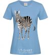 Women's T-shirt Just a zebra sky-blue фото