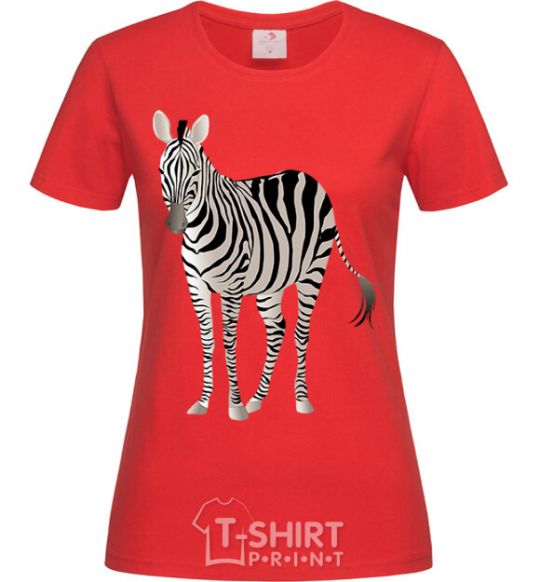 Women's T-shirt Just a zebra red фото