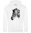 Men`s hoodie Zebra face White фото