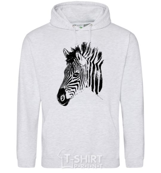 Men`s hoodie Zebra face sport-grey фото