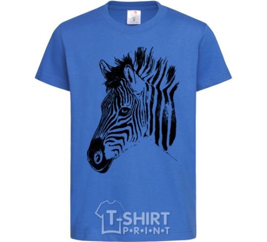 Kids T-shirt Zebra face royal-blue фото