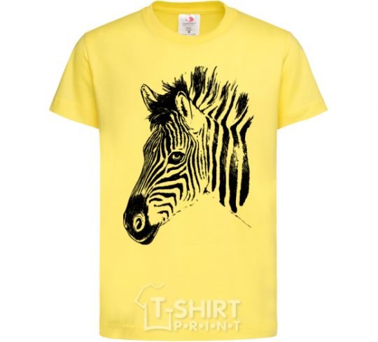 Kids T-shirt Zebra face cornsilk фото