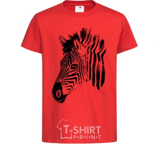 Kids T-shirt Zebra face red фото