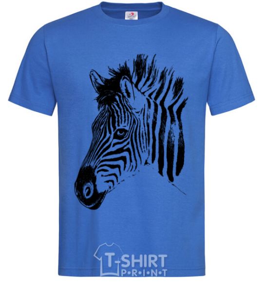 Men's T-Shirt Zebra face royal-blue фото