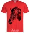 Men's T-Shirt Zebra face red фото